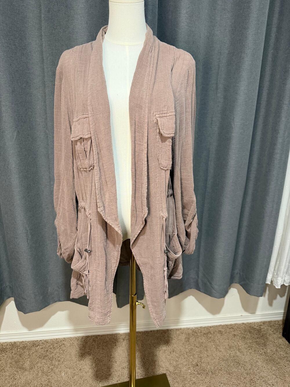 Torrid Size 3 Taupe Utility Jacket Drawstring Waist